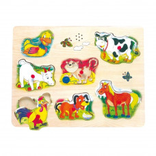 Puzzle na desce zvířátka